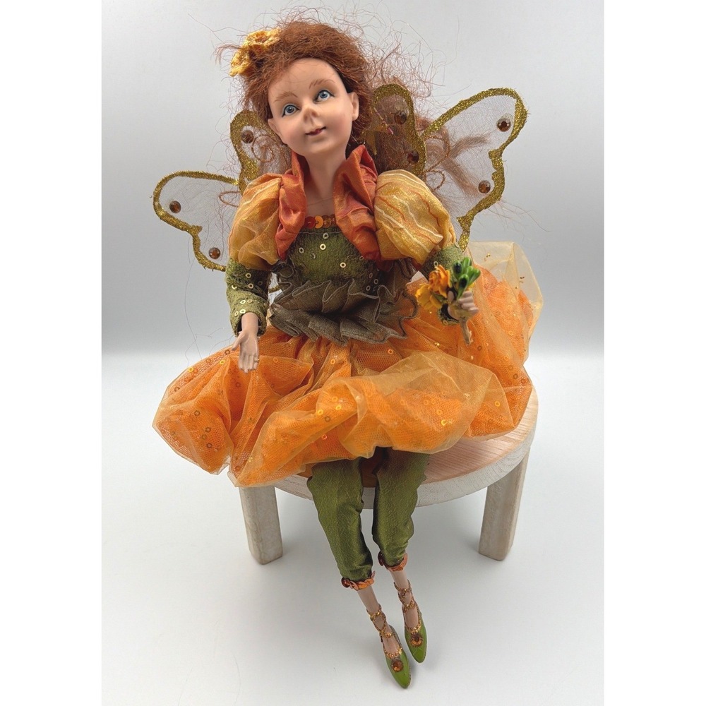 Vintage Posable Autumn Fairy Doll Enchanted Whimsical Home Decor Collectibles